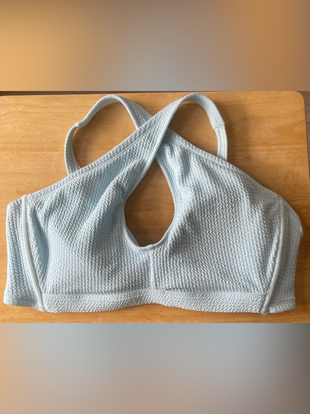 WILD FABLE Light Blue Crisscross Bikini Top